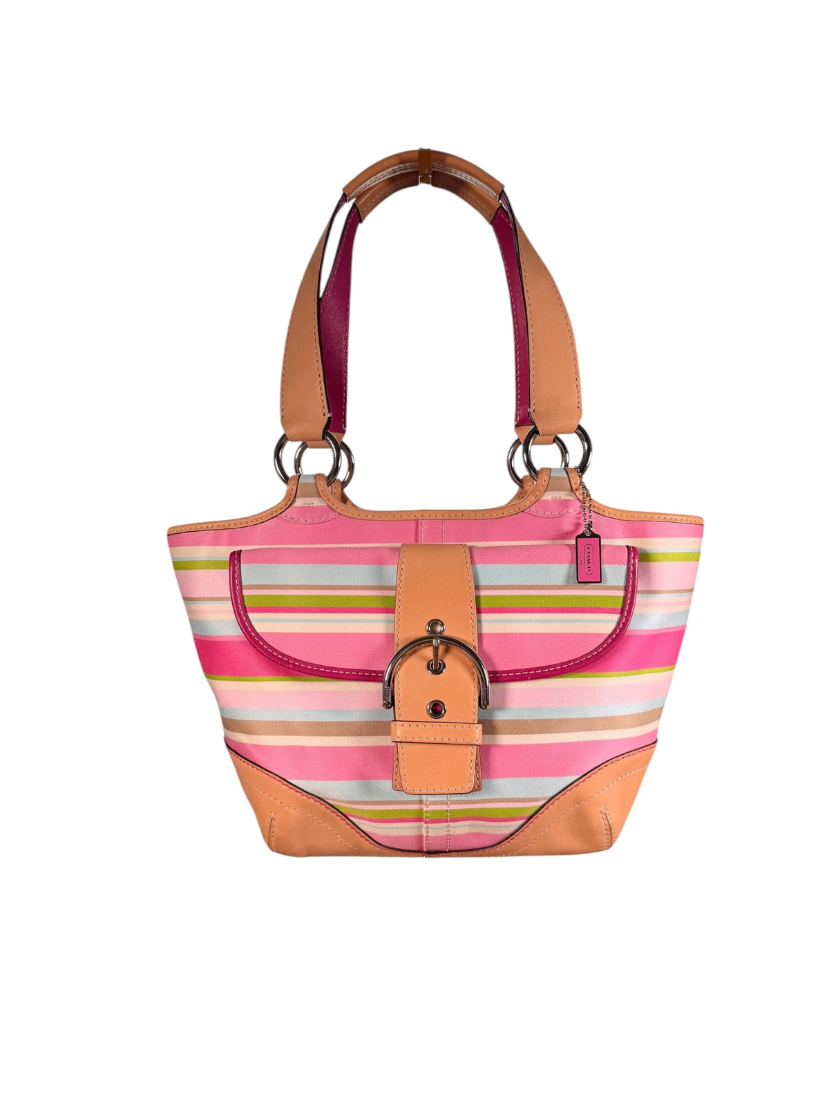 Vintage Coach Hampton Soho Twill Stripe Small Tote (2005)
