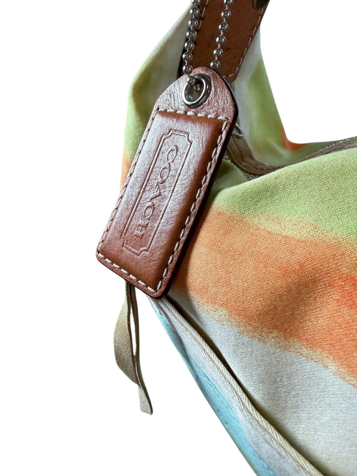 Coach Hampton Watercolor Canvas Striped Hobo Bag (2007)