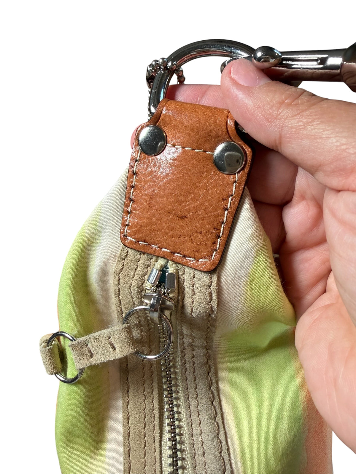 Coach Hampton Watercolor Canvas Striped Hobo Bag (2007)