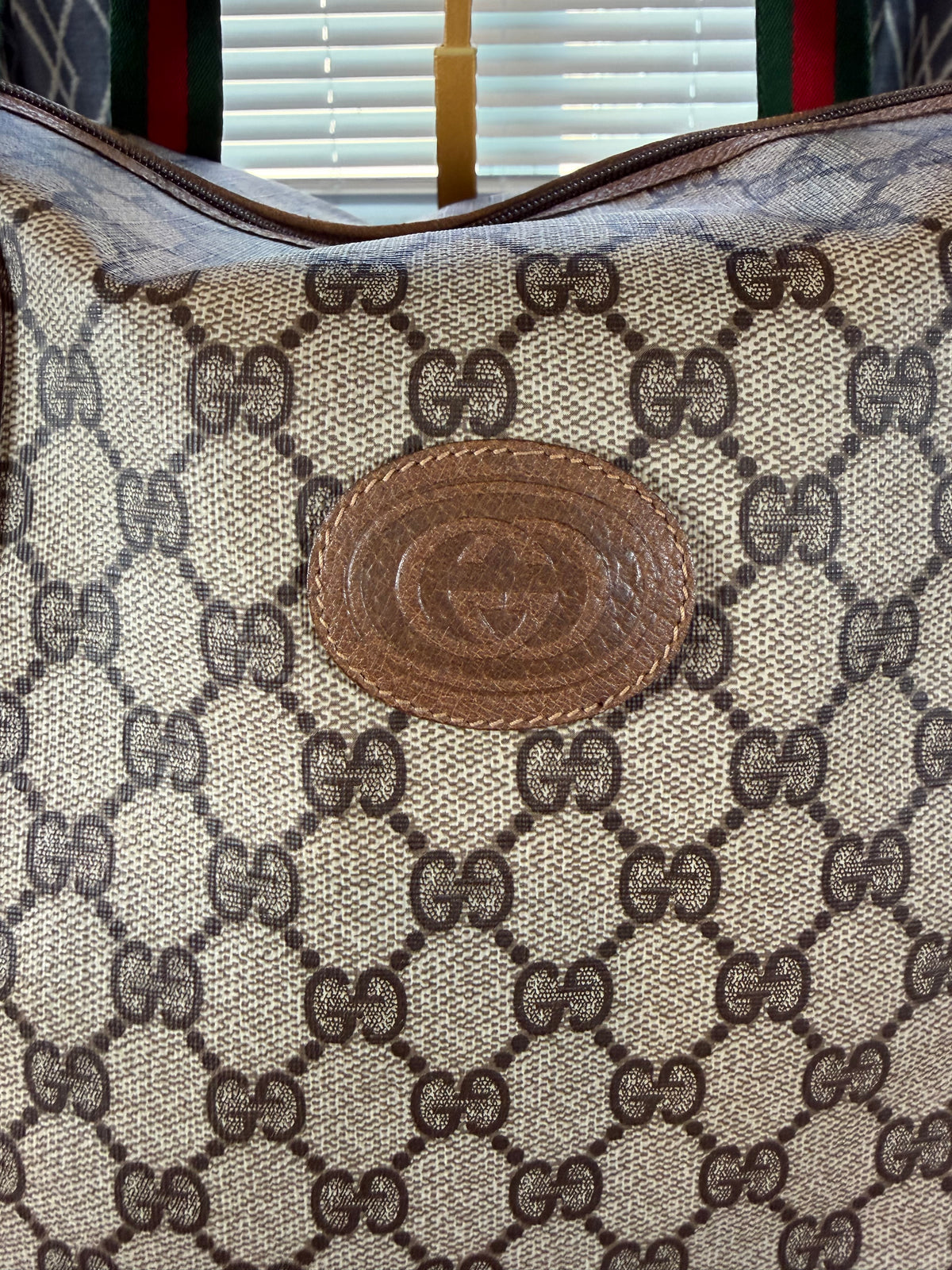 Vintage Gucci GG Supreme Web Stripe Travel XL Tote/Weekender Bag (80's)
