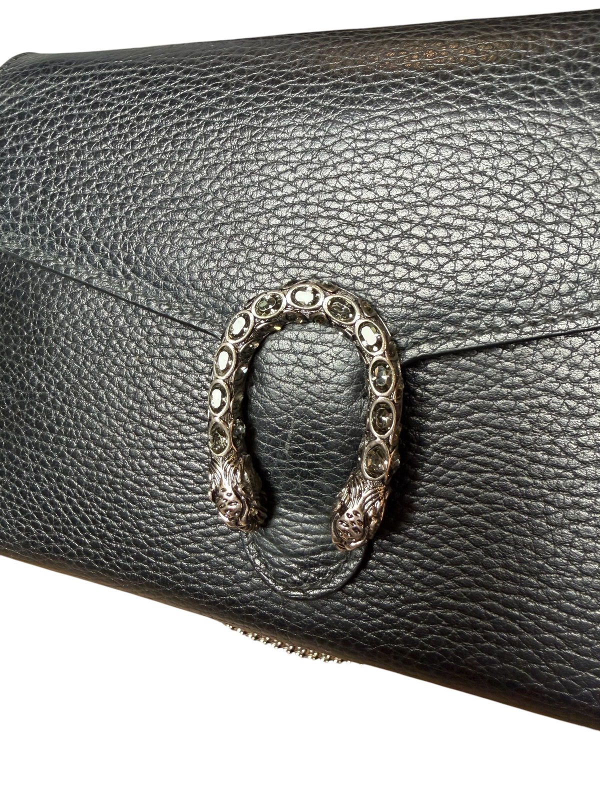 Gucci Black Crystal Mini Dionysus Chain Wallet