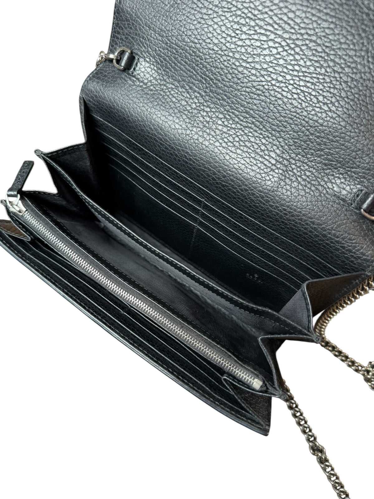 Gucci Black Crystal Mini Dionysus Chain Wallet