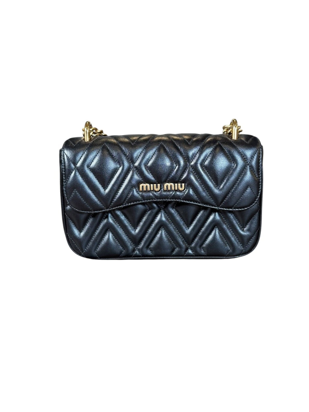 Miu Miu Quilted Matelassé Chain Flap Shoulder Bag (2023)