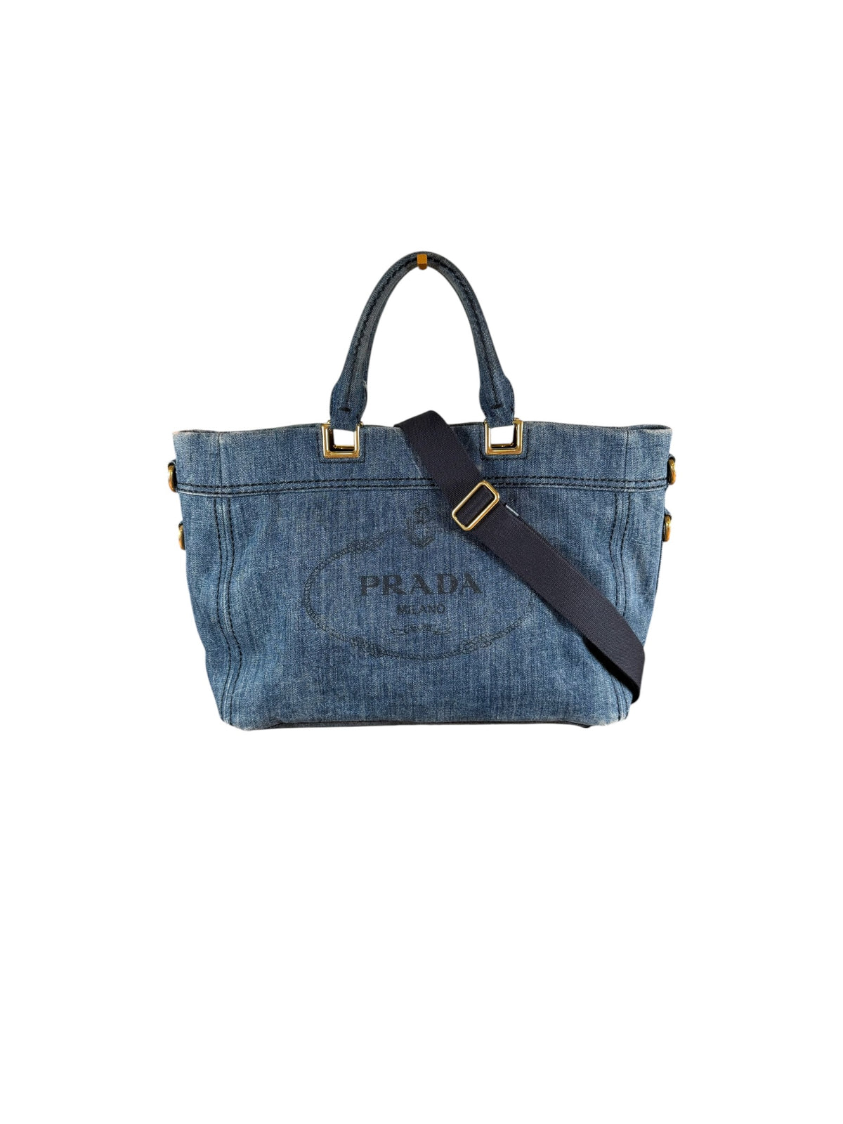 Prada Denim Canapa Tote Bag