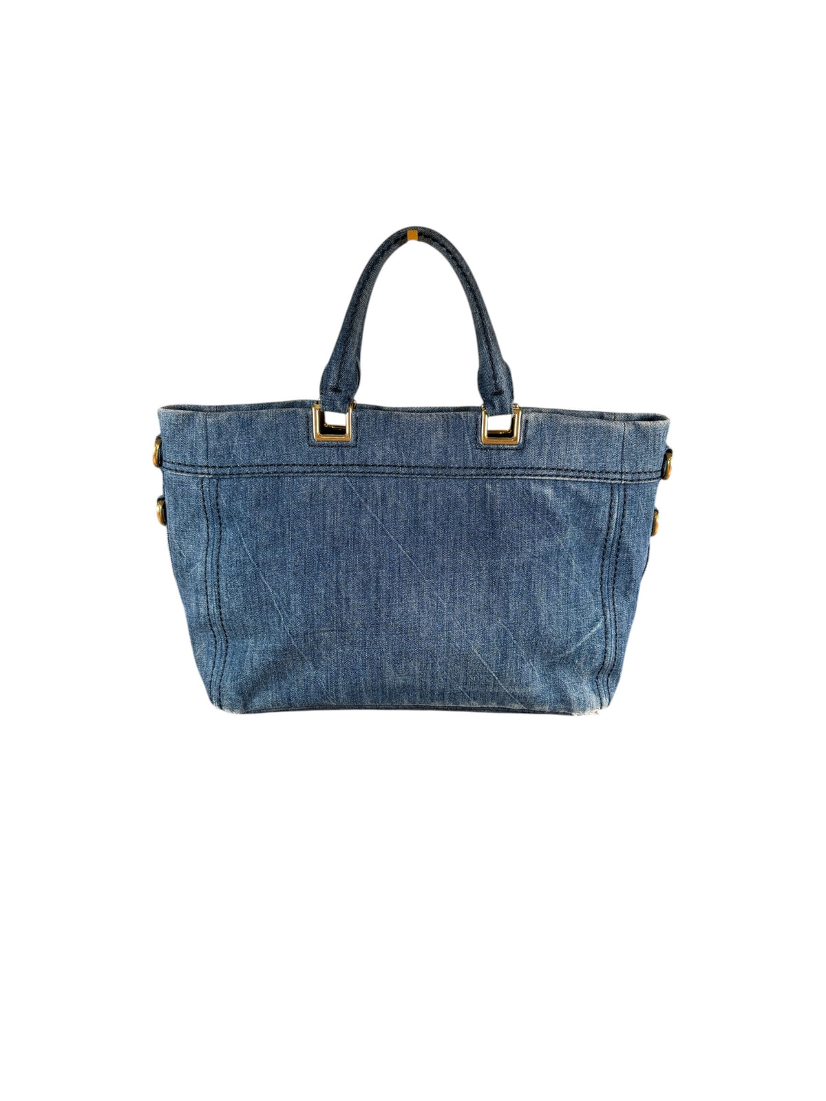 Prada Denim Canapa Tote Bag