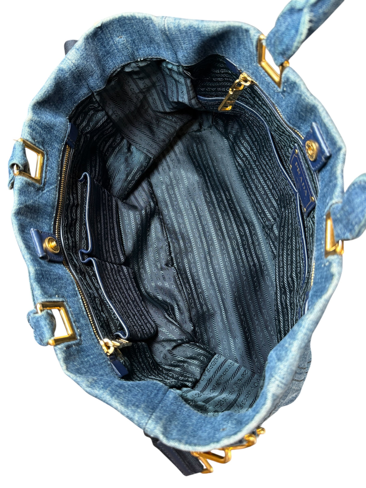 Prada Denim Canapa Tote Bag