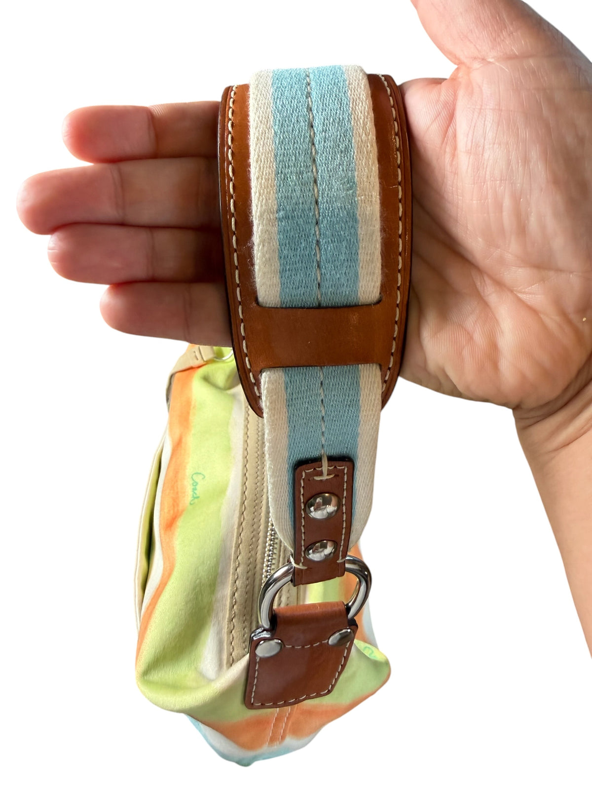 Coach Hampton Watercolor Canvas Striped Hobo Bag (2007)