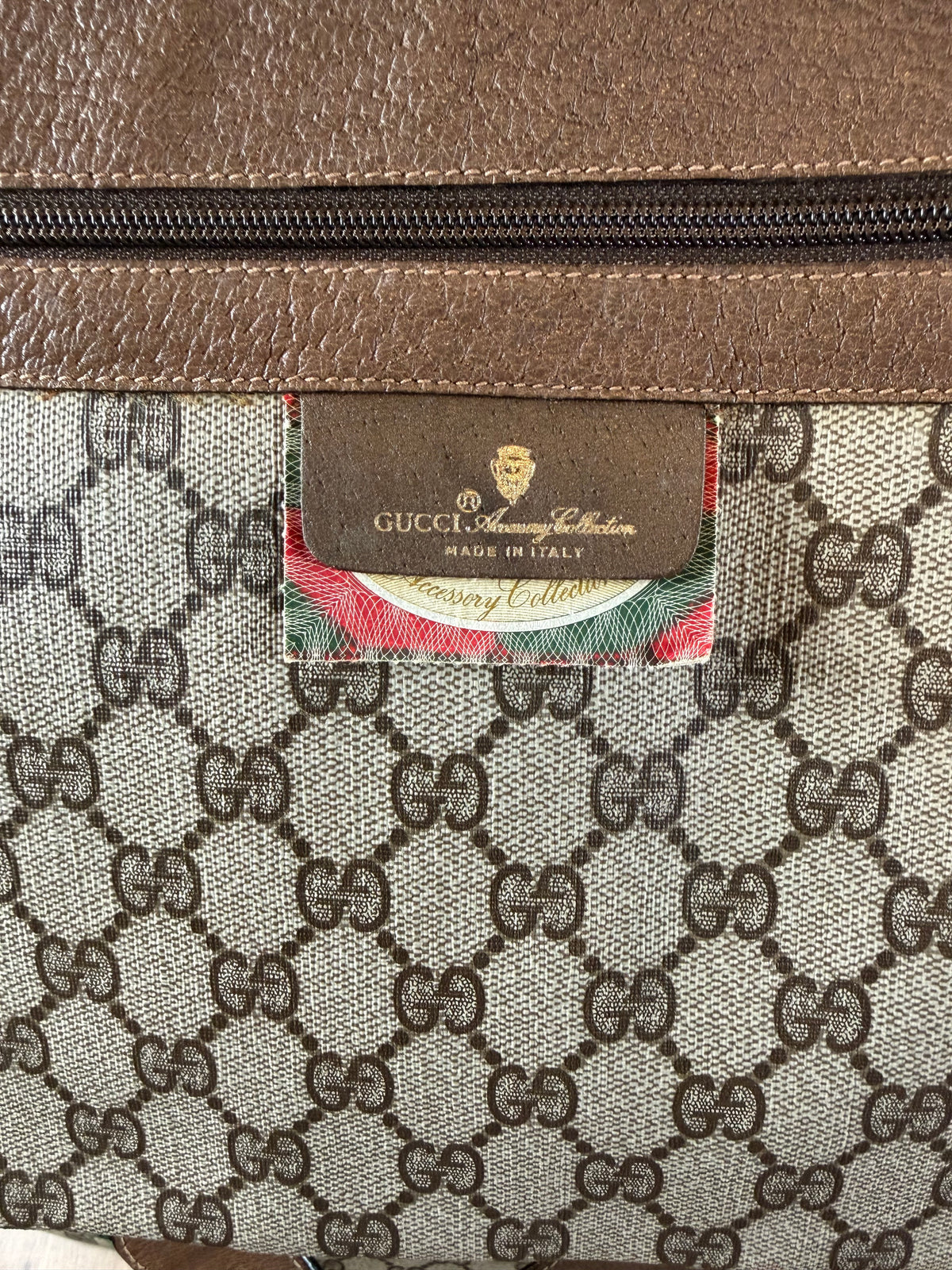 Vintage Gucci GG Supreme Web Stripe Travel XL Tote/Weekender Bag (80's)