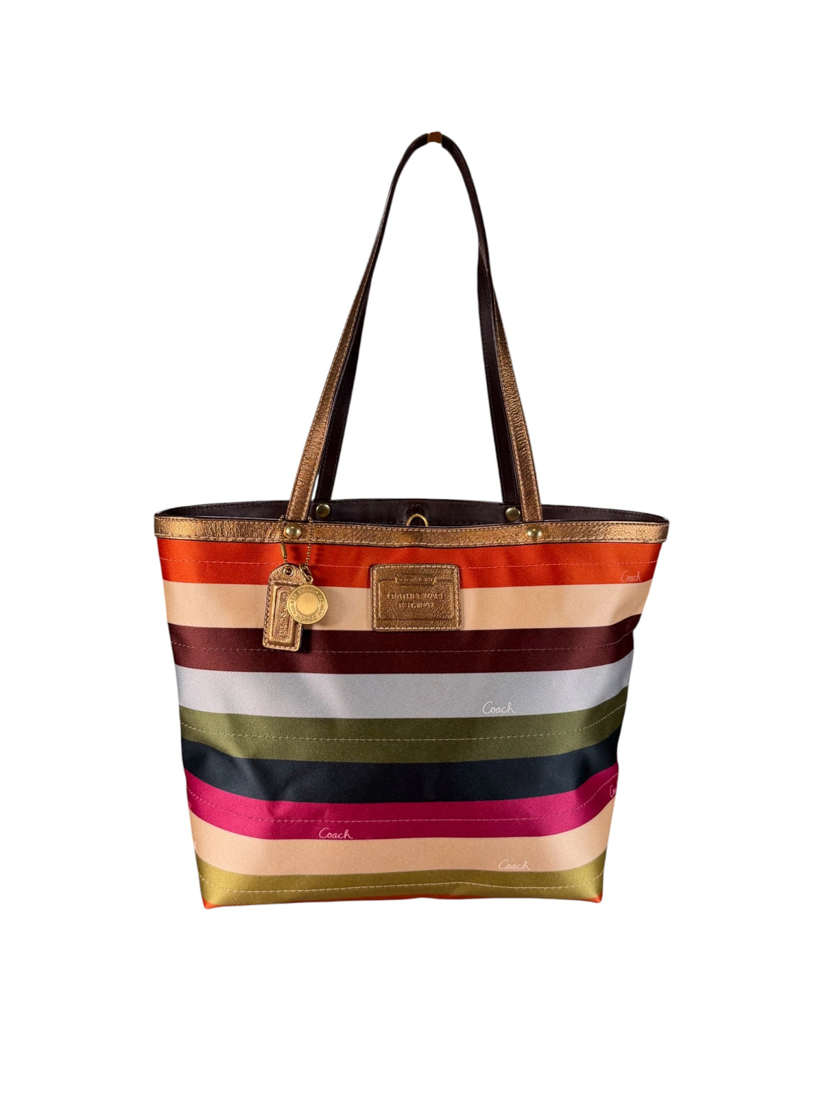 Limited Edition Coach Legacy Striped Satin Tote Bag (2007)