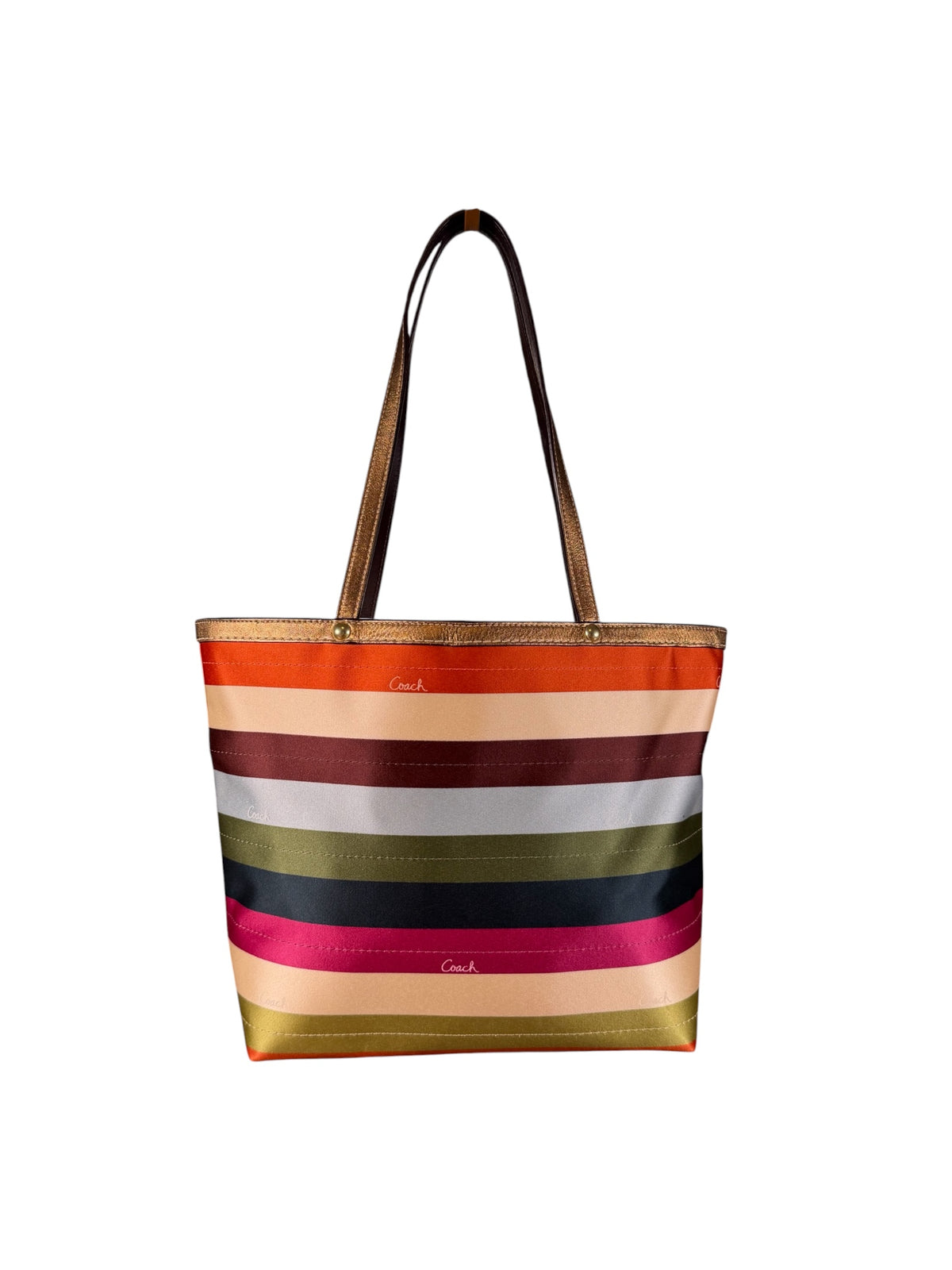 Limited Edition Coach Legacy Striped Satin Tote Bag (2007)