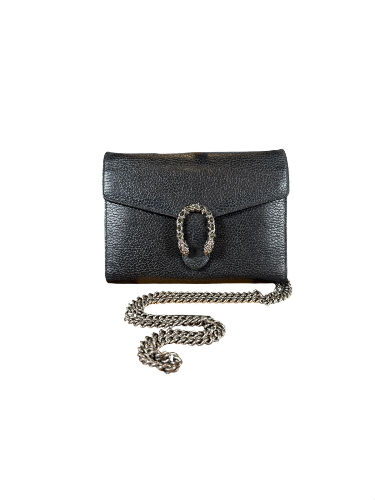 Gucci Black Crystal Mini Dionysus Chain Wallet