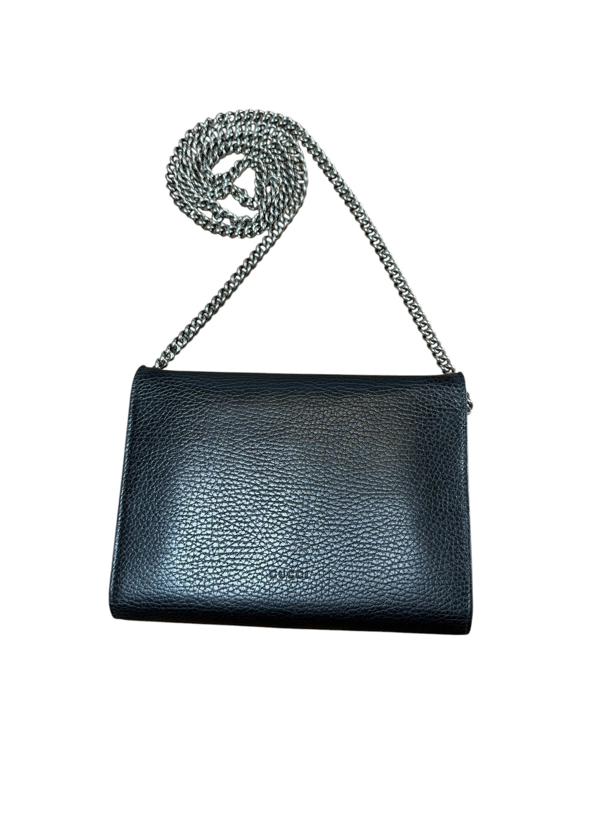 Gucci Black Crystal Mini Dionysus Chain Wallet