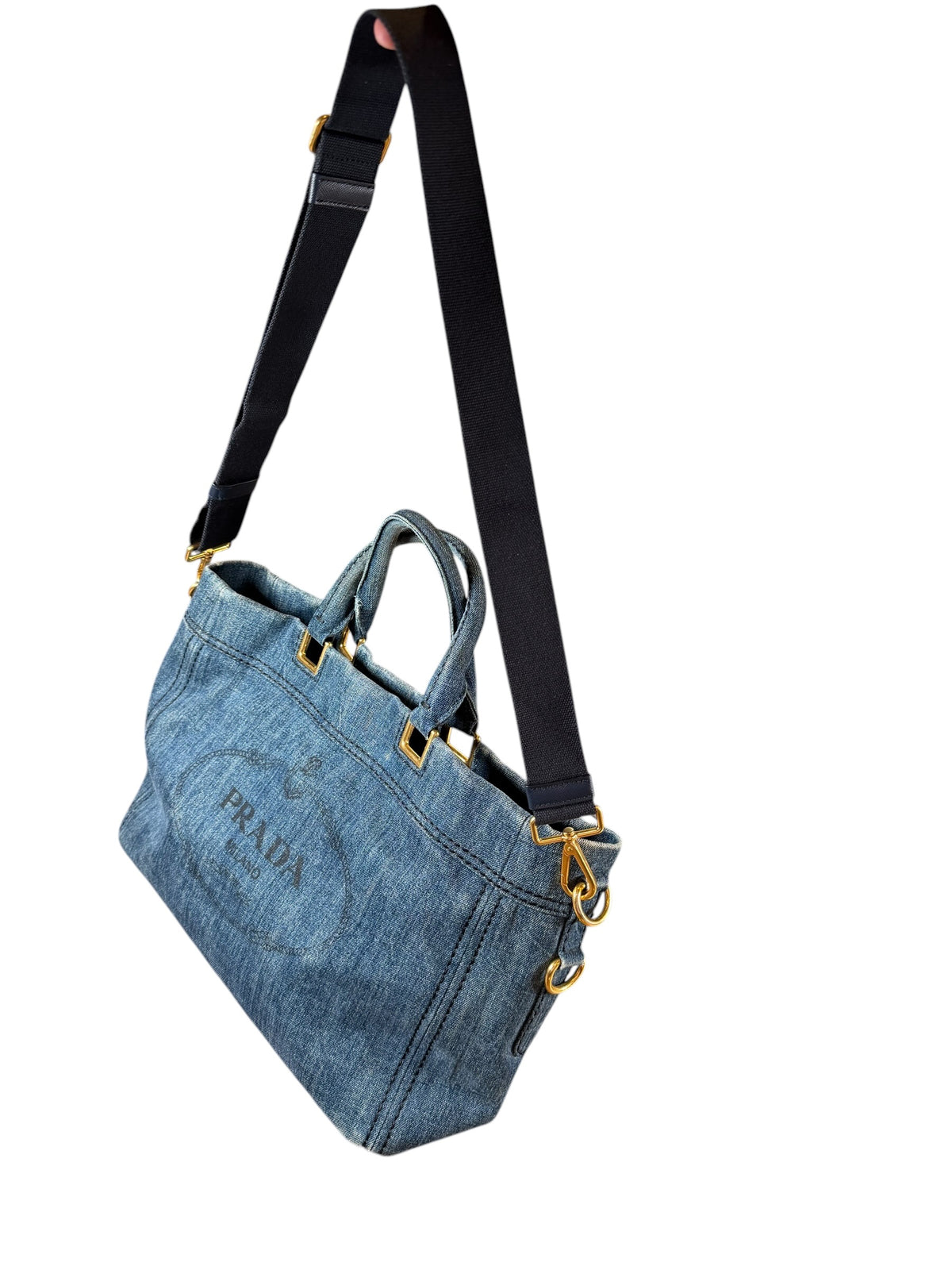 Prada Denim Canapa Tote Bag