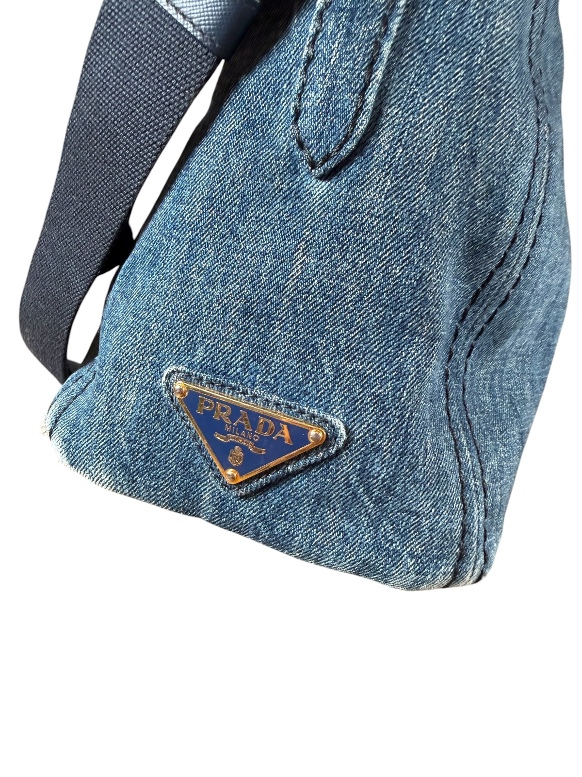 Prada Denim Canapa Tote Bag